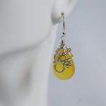 Gorgeous Yellow Chalcedony Dangle Earrings