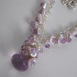 Pink Amethyst Onion Briolette,keishi Pearl And..