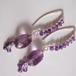 Shaded Amethyst And Natural Purple Zircon Earrings