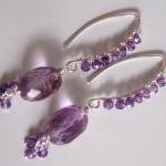 Shaded Amethyst And Natural Purple Zircon Earrings