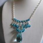 Swiss Blue Crystal Briolette And Natural Blue..