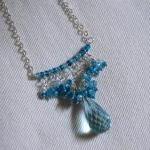 Swiss Blue Crystal Briolette And Natural Blue..