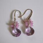 Aaa Pink Amethyst And Rose Quartz Earrings