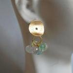 Amazonite And Texture Disc Earrings
