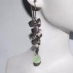 Neon Lime Green Chalcedony And Flower Charm..