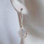 Clear Crystal Quartz Heart Briolette Earrings With..