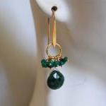 Emerald Heart Briolette And Emerald Rondelle..