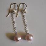 Fresh Water Cream Pearl And Sterling Silver Drop..