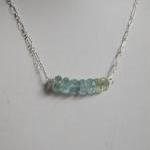Ice Blue Aquamarine Necklace with S..