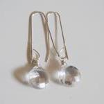 Clear Crystal Quartz Earrings With Sterling Silver