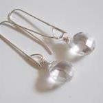 Clear Crystal Quartz Earrings With Sterling Silver