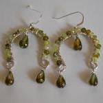 Green Shaded Zircon And Olive Green Crystal Quartz..