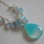 Light Blue Shaded Smooth Teardrop Chalcedony And..