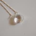 Clear Crystal Quartz Necklace With Sterling Silver