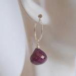 Beautiful Ruby Earrings With Sterling Silver