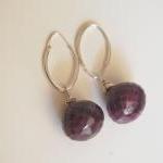 Beautiful Ruby Earrings With Sterling Silver