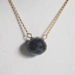 Gorgeous Dark Blue Sapphire Necklace With Gold..