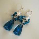London blue quartz and apatite earr..