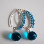 London Blue Quartz And London Blue Topaz Earrings