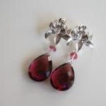 Aaa Rhodolite,pink Topaz And Rhodium Plated..
