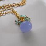 Lavender Chalcedony Cluster Necklace