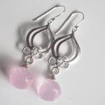 Rose Quartz Onion Briolette Dangle Earrings