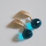 London Blue Quartz Dangle Earrings