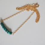 Genuine Emerald Nacklace With Gold Filled Chain