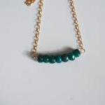 Genuine Emerald Nacklace With Gold Filled Chain