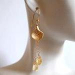 Citrine And Calla Lily Connector Long Drop..