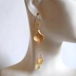 Citrine And Calla Lily Connector Long Drop..