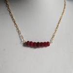 Genuine Ruby Nacklace With Gold Filled Chain