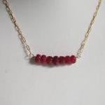 Genuine Ruby Nacklace With Gold Filled Chain