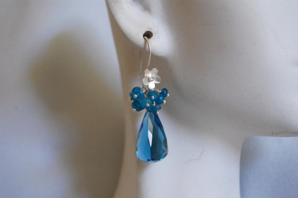 London blue quartz and apatite earrings