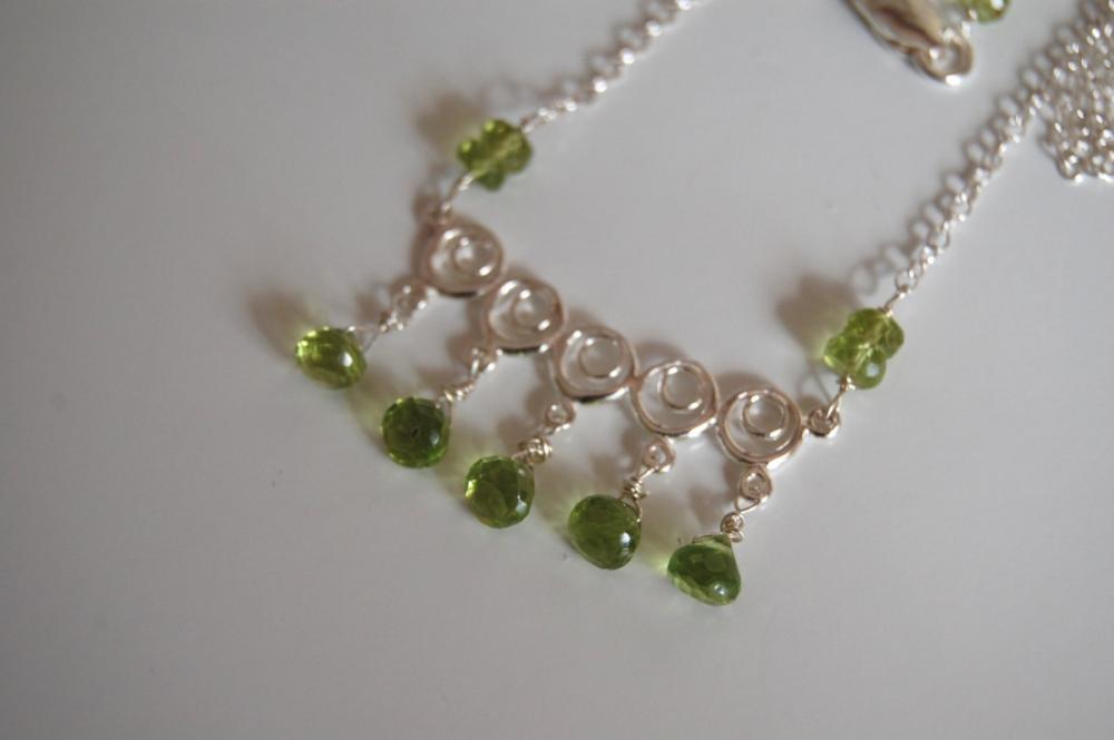 Peridot And Sterling Silver Necklace