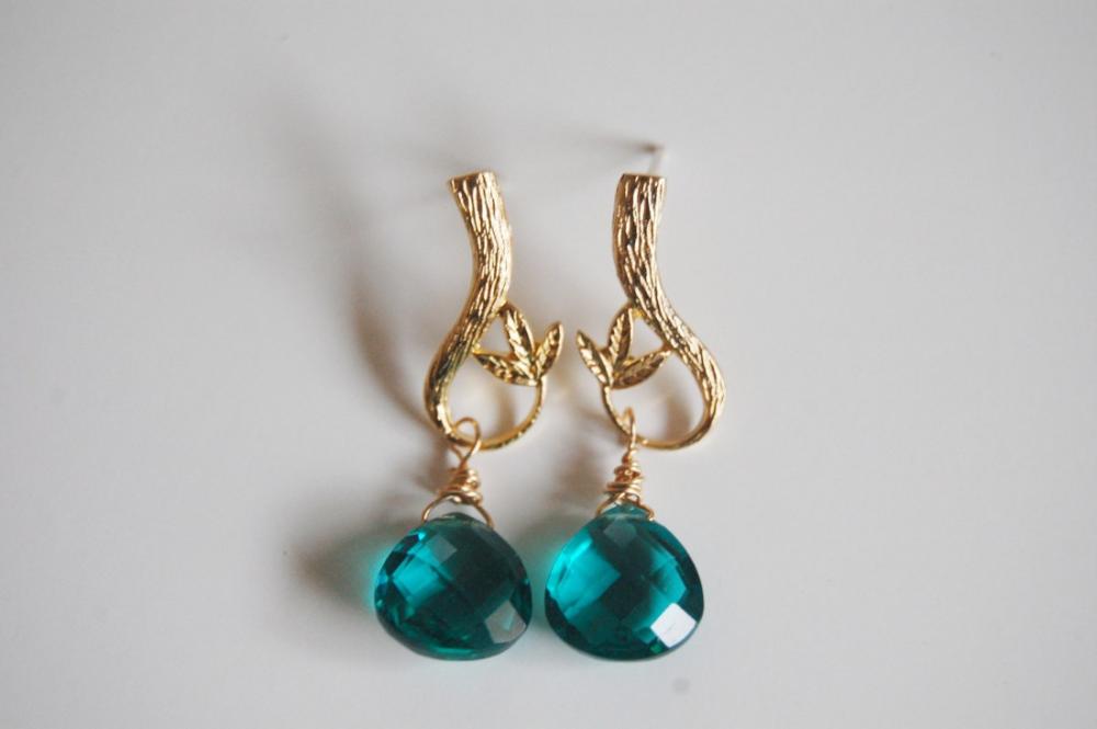 Paraiba Blue Quartz Drop Earrings